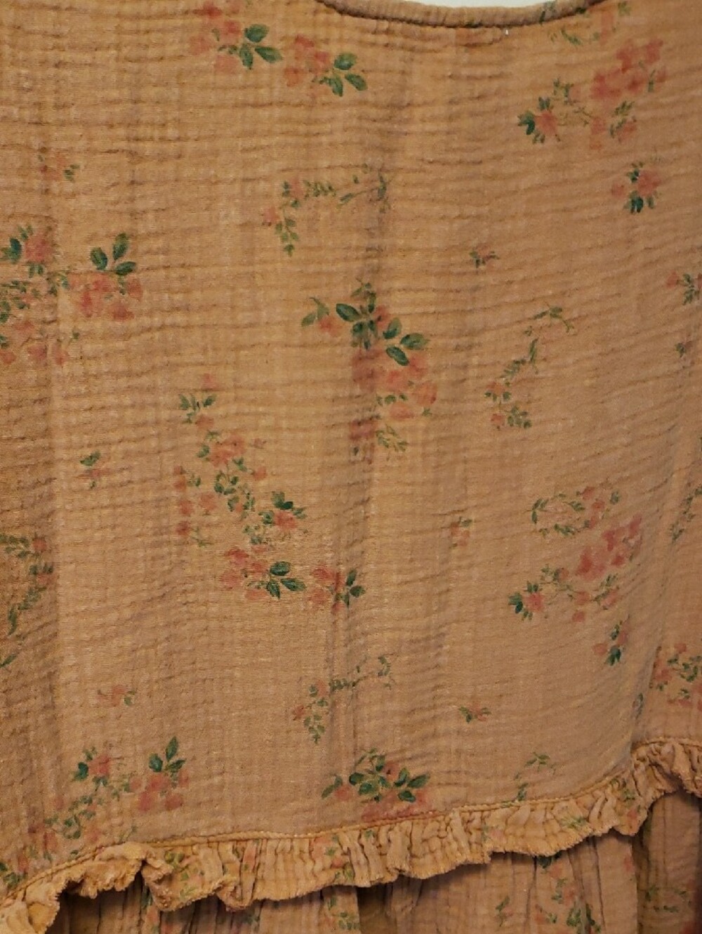 NWOT easel Brown Cotton Gauze Floral Button-Front Dress - Picture 8 of 10